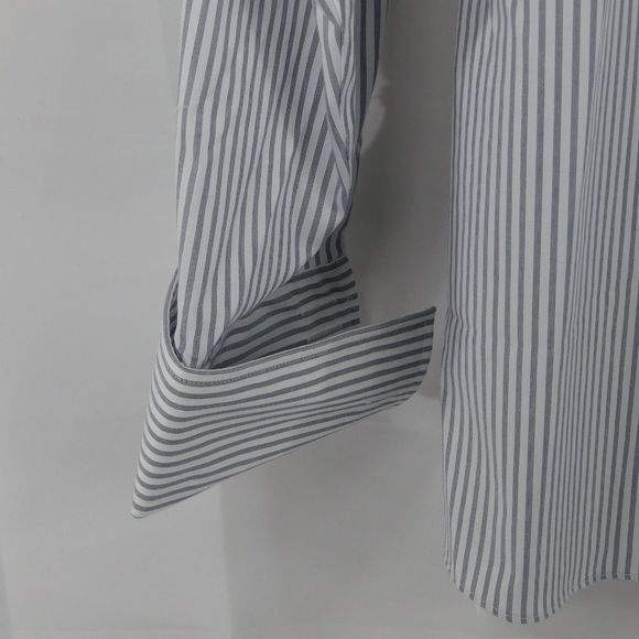Michael Kors Gray and White Pinstripe Button Down - Picture 4 of 5